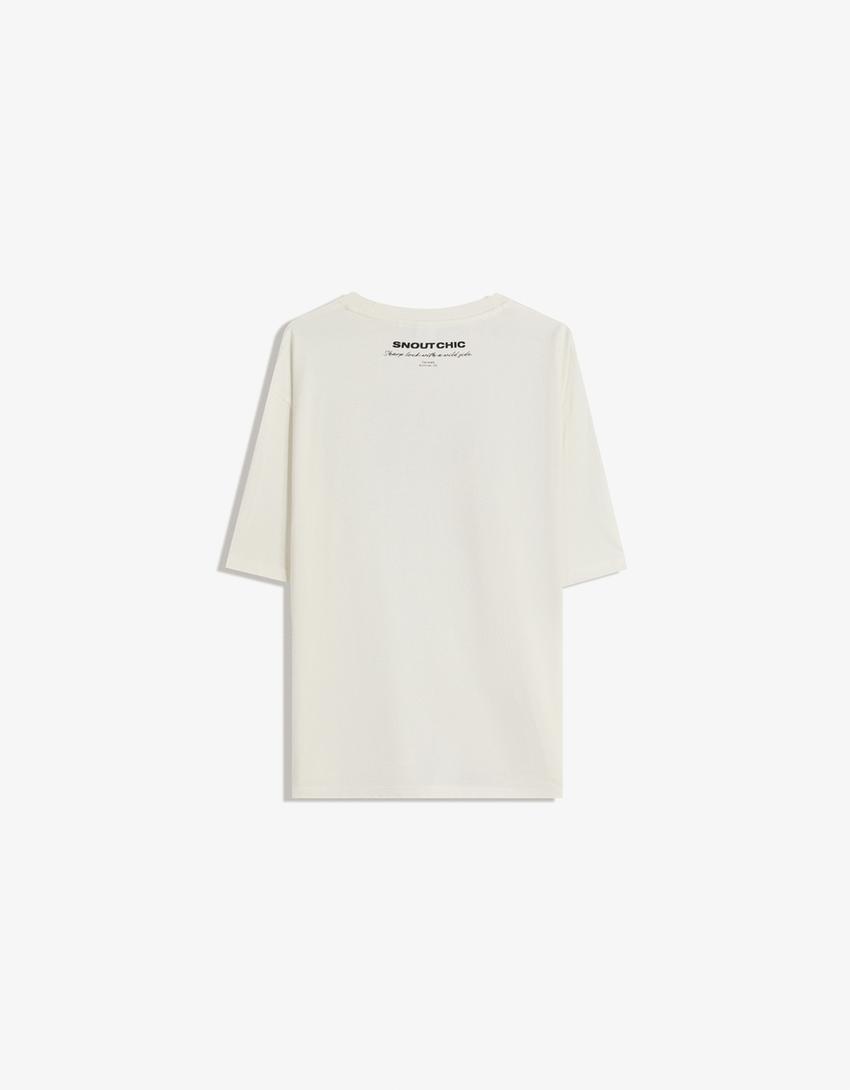 Tricou BERSHKA, alb
