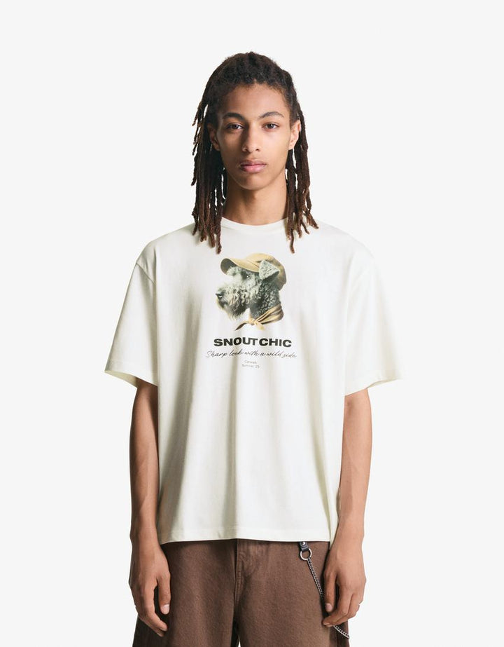 Tricou BERSHKA, alb