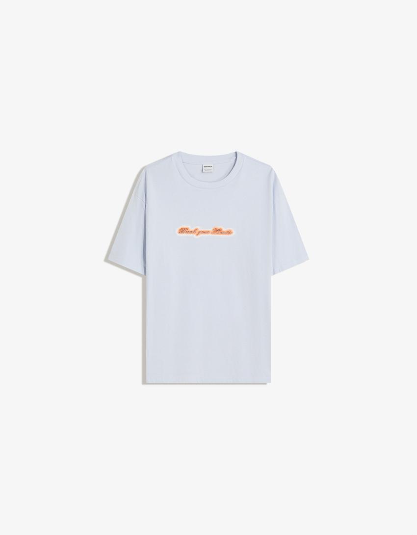 Tricou BERSHKA, albastru