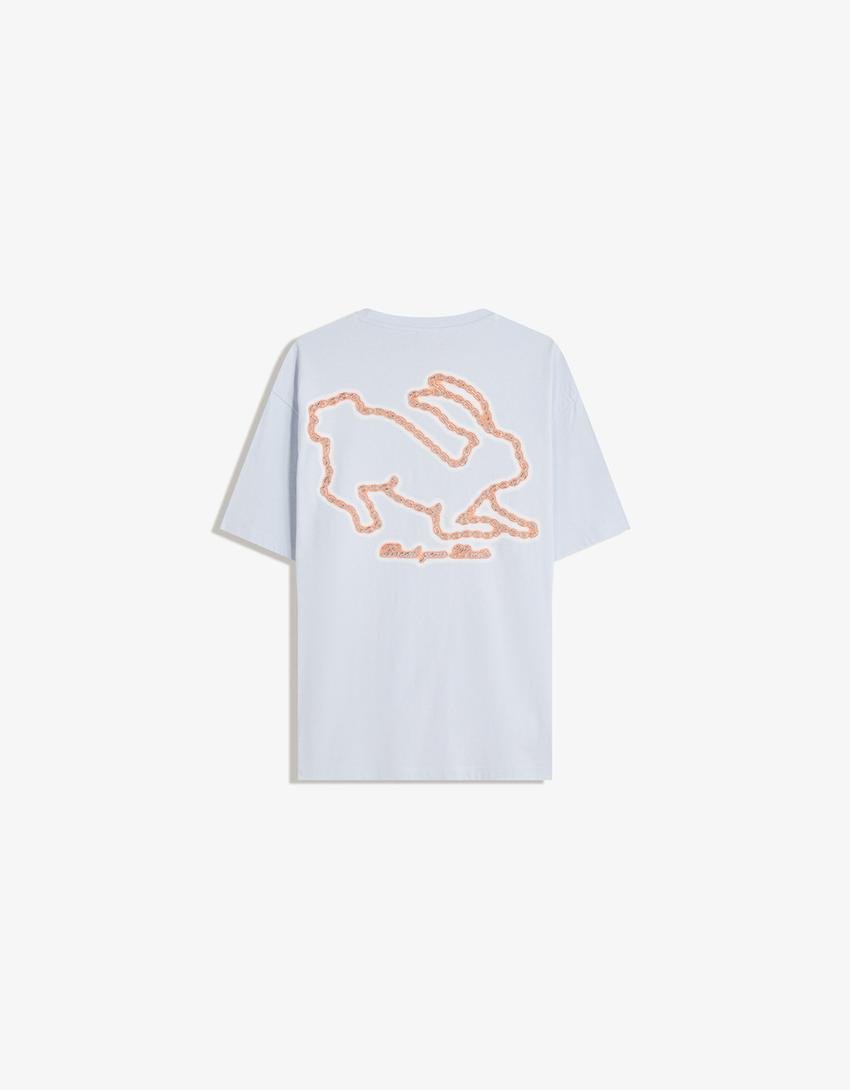 Tricou BERSHKA, albastru