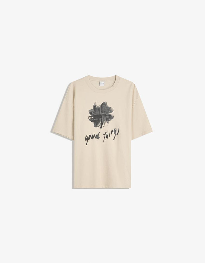 Tricou BERSHKA, bej