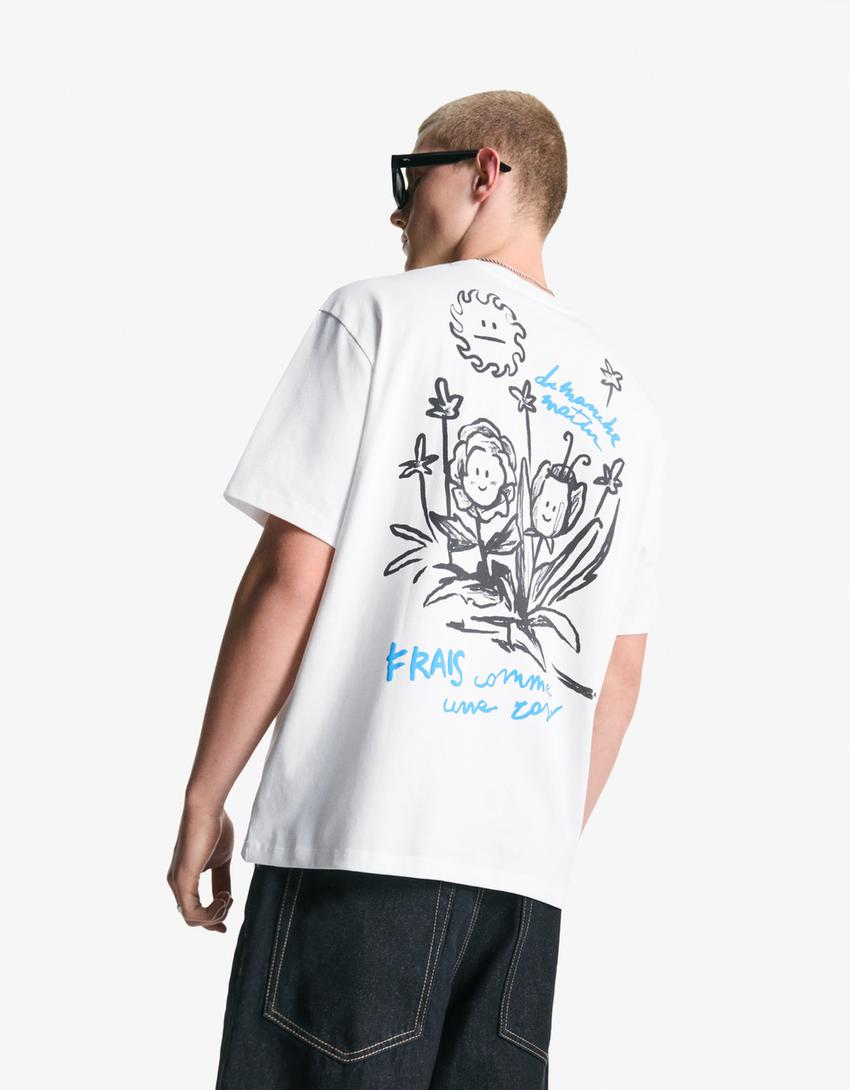 Tricou BERSHKA, alb