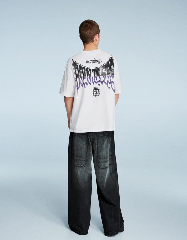 Tricou BERSHKA, alb
