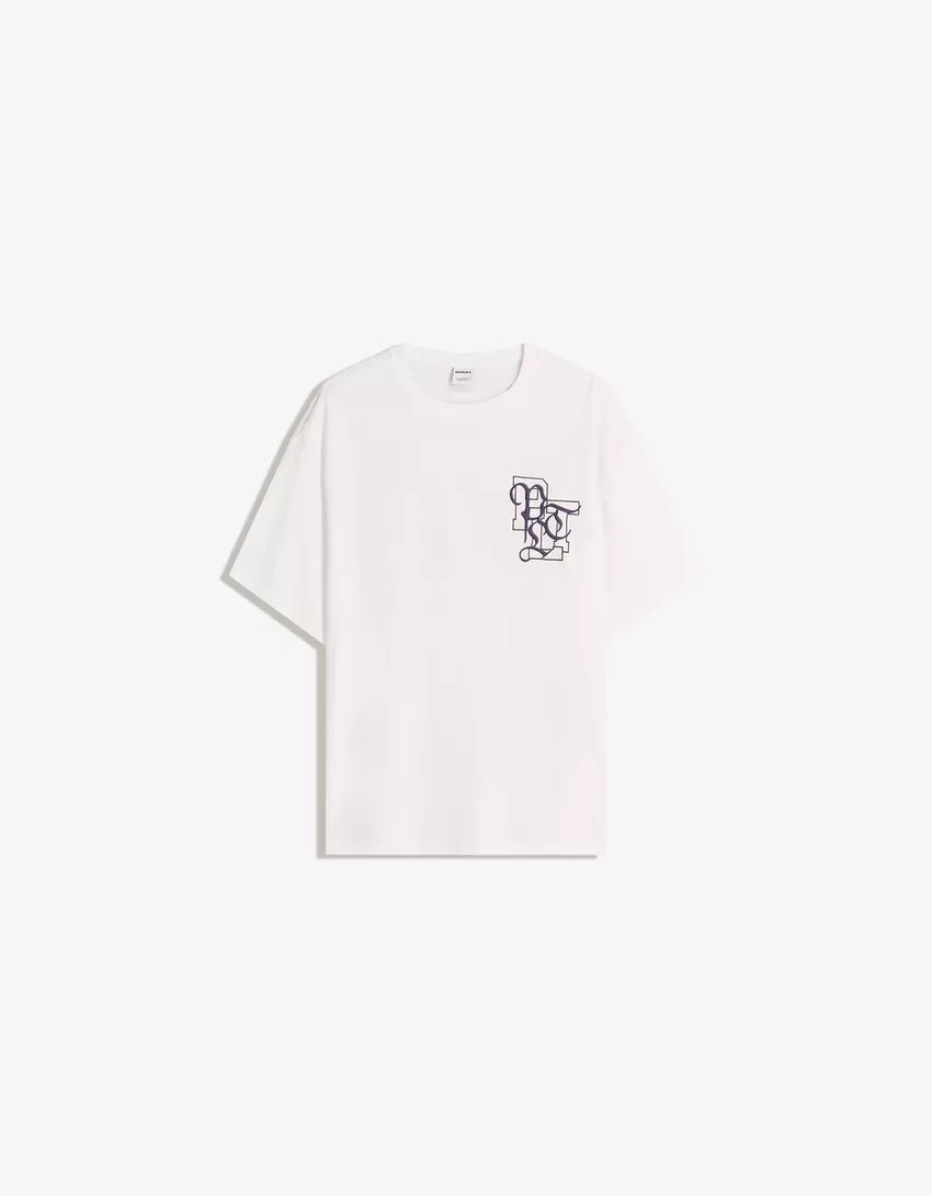Tricou BERSHKA, alb