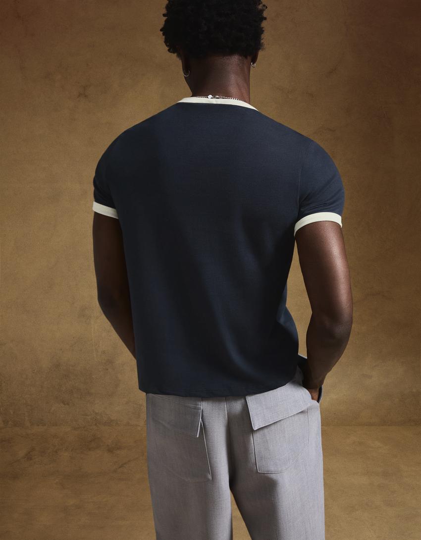 Tricou BERSHKA, albastru