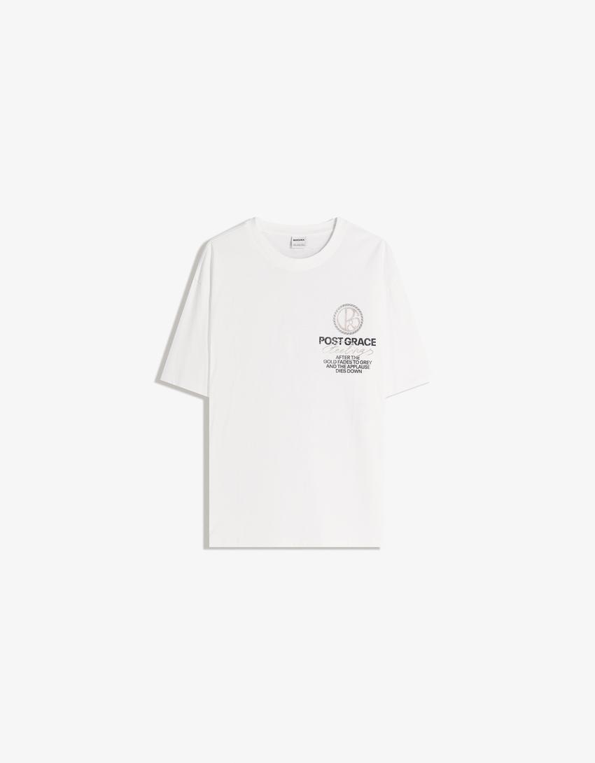 Tricou BERSHKA, alb