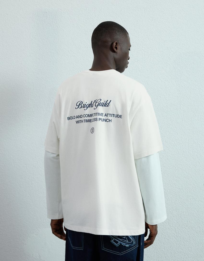 Tricou BERSHKA, alb