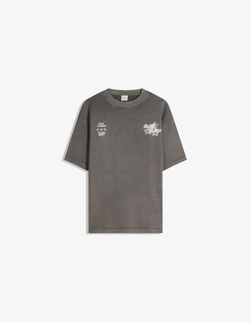 Tricou BERSHKA, gri