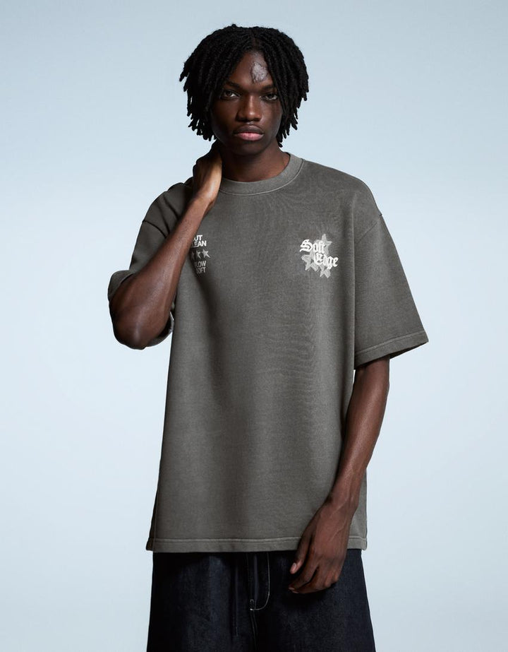 Tricou BERSHKA, gri