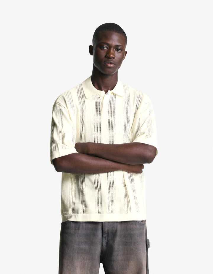 Tricou BERSHKA, crem