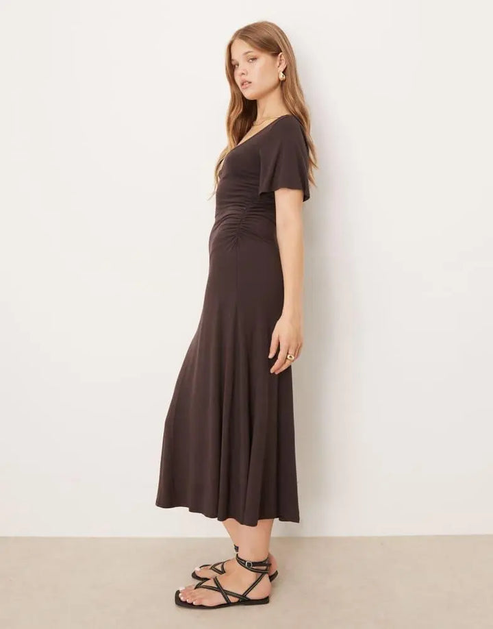 Rochie midi ASOS, maro