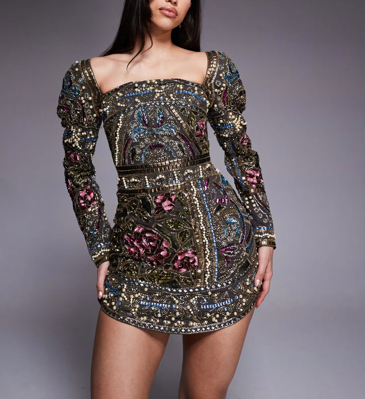 Rochie de ocazie Asos, mix culori