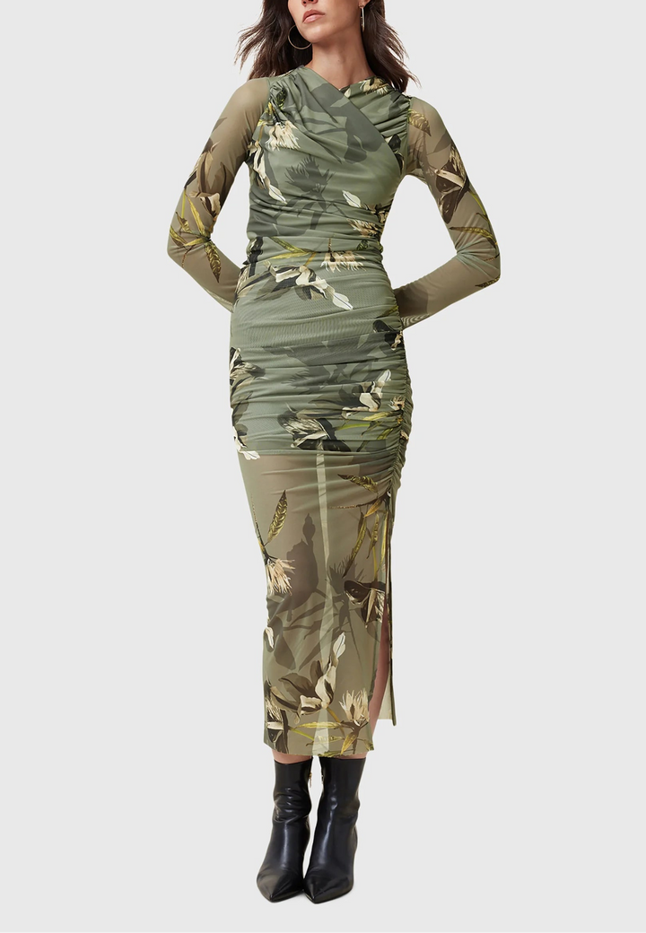 Rochie maxi AllSaints, kaki