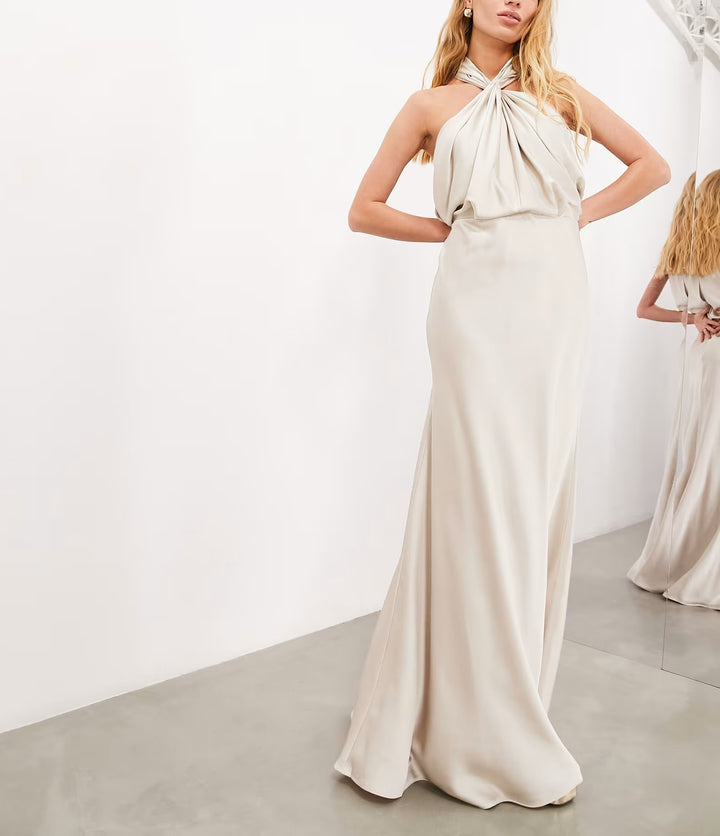 Rochie maxi ASOS, bej