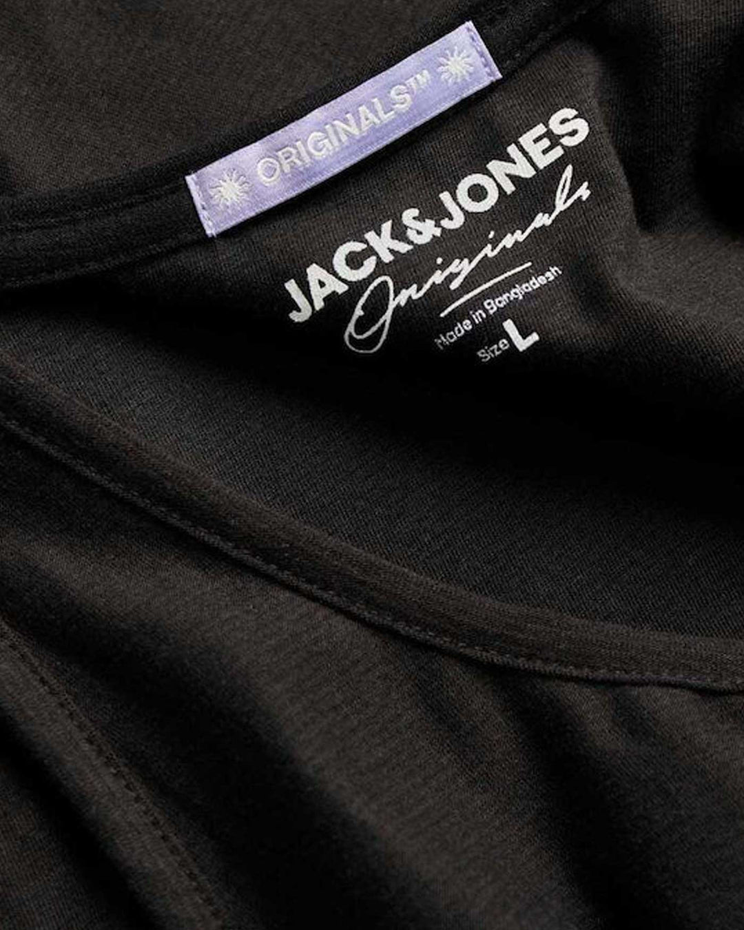 JACK&JONES ujjatlan felső, fekete
