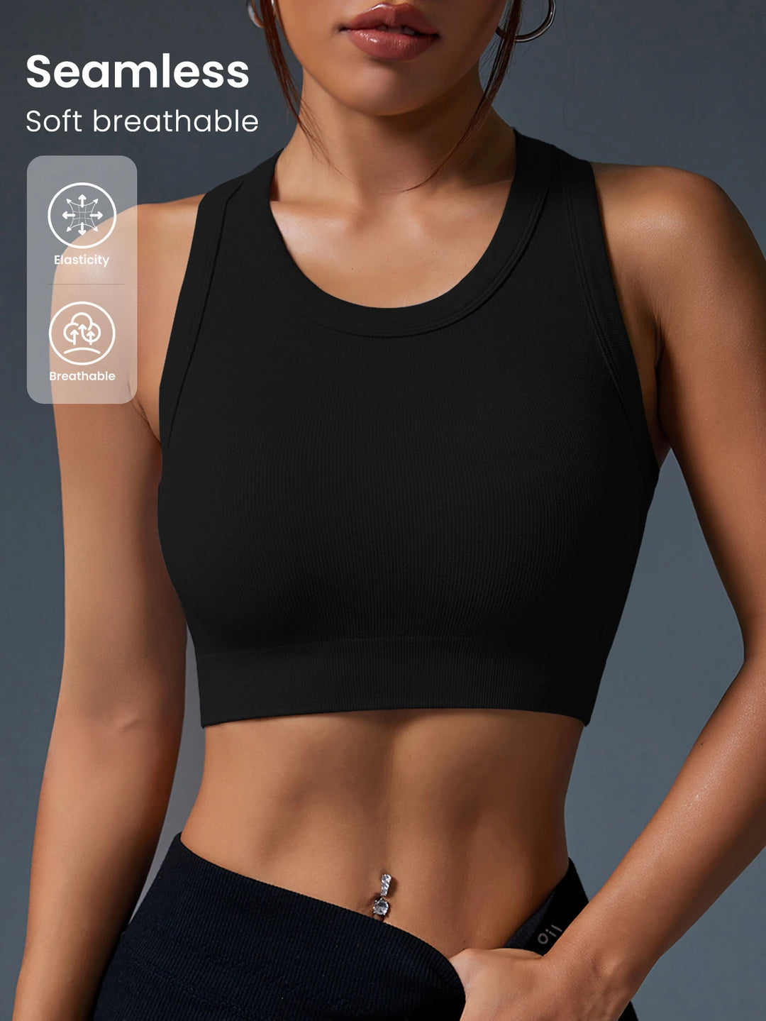 Bustieră sport SHEIN, negru