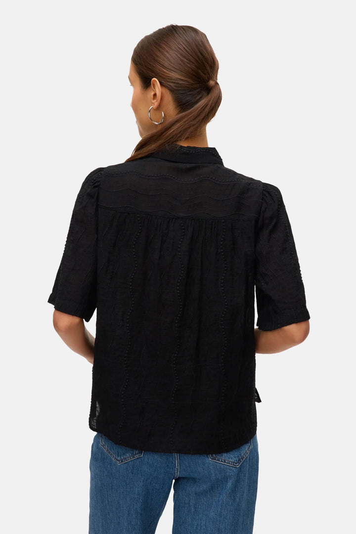 VERO MODA rövid ujjú ing, fekete