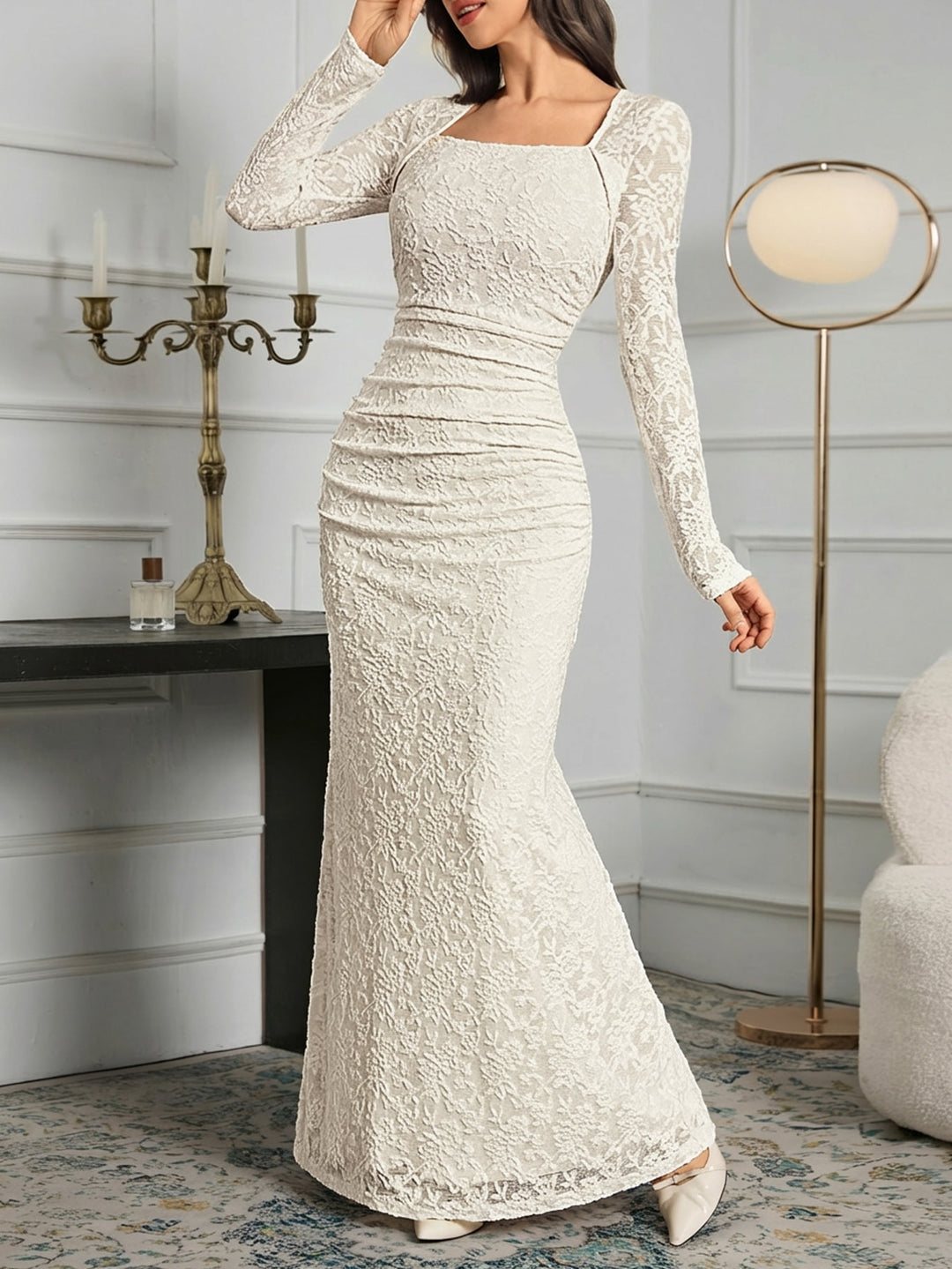 Rochie maxi SHEIN, alb