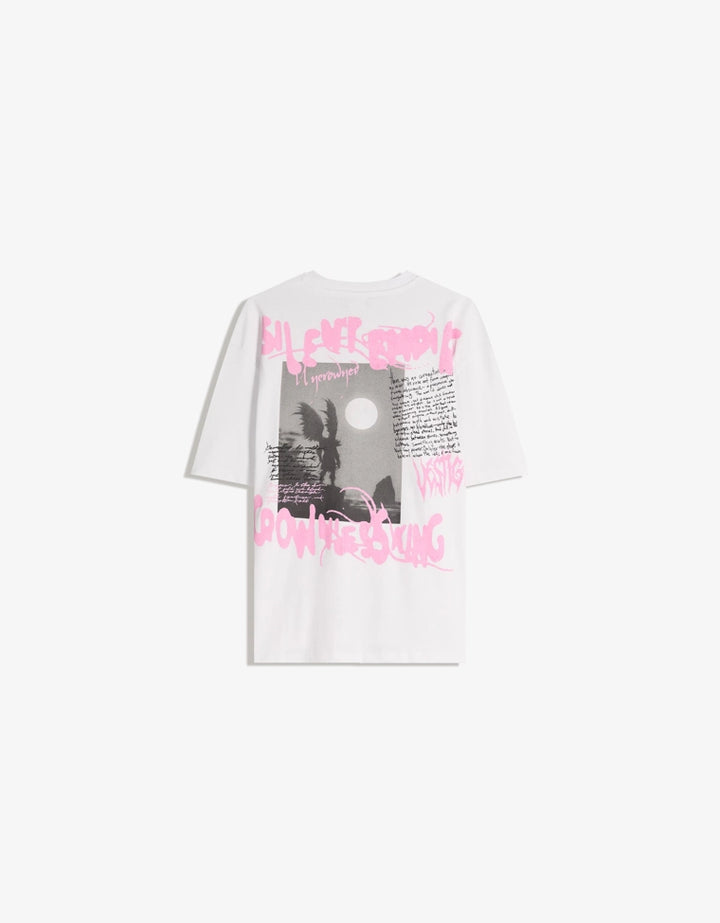 Tricou BERSHKA, alb