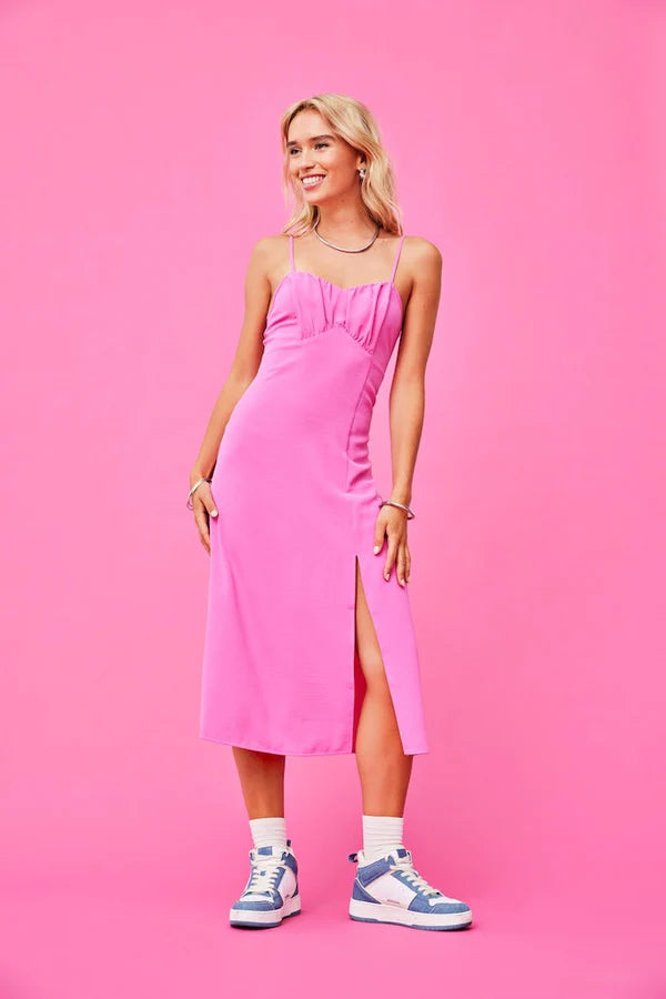 Rochie midi ONLY, roz
