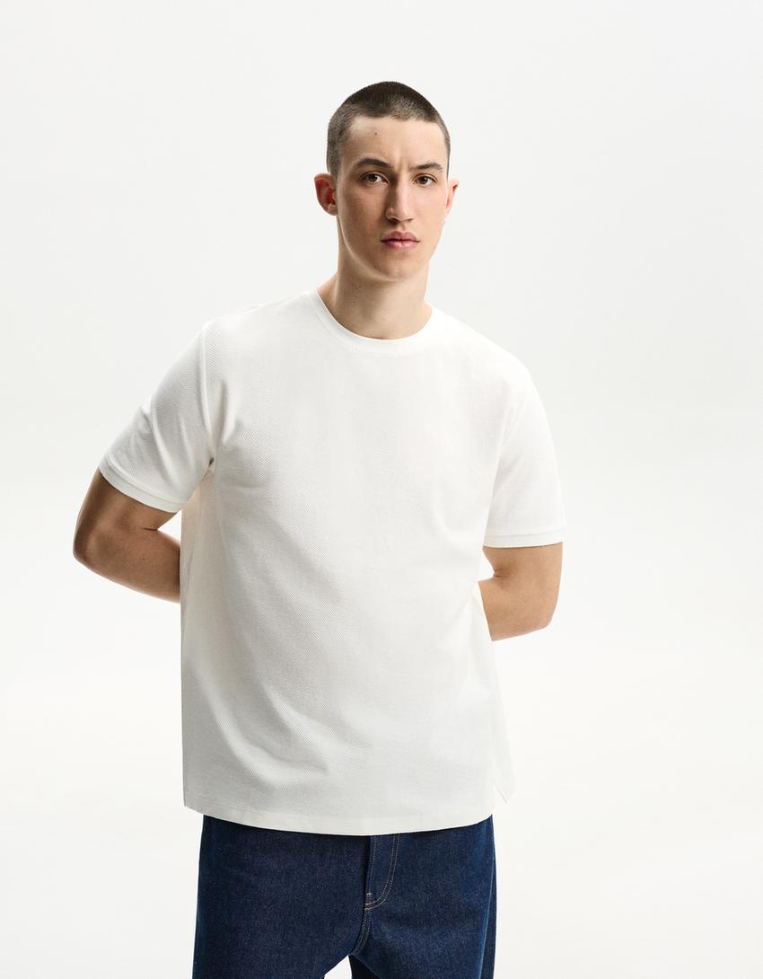 Tricou BERSHKA, alb