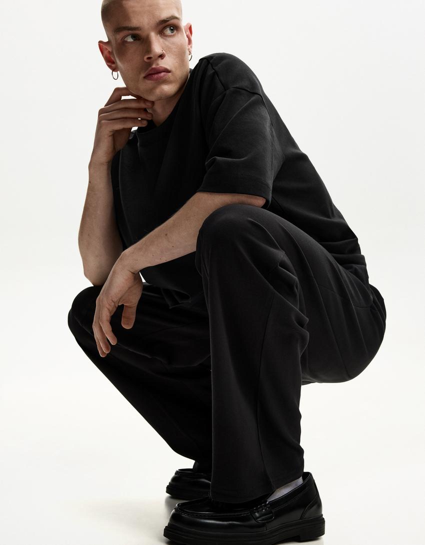 Pantaloni BERSHKA, negru