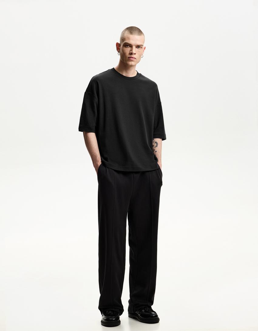 Pantaloni BERSHKA, negru