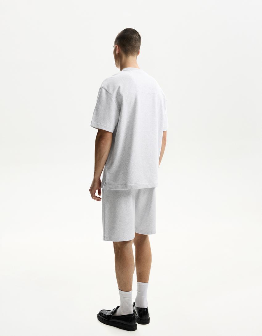 Tricou BERSHKA, gri