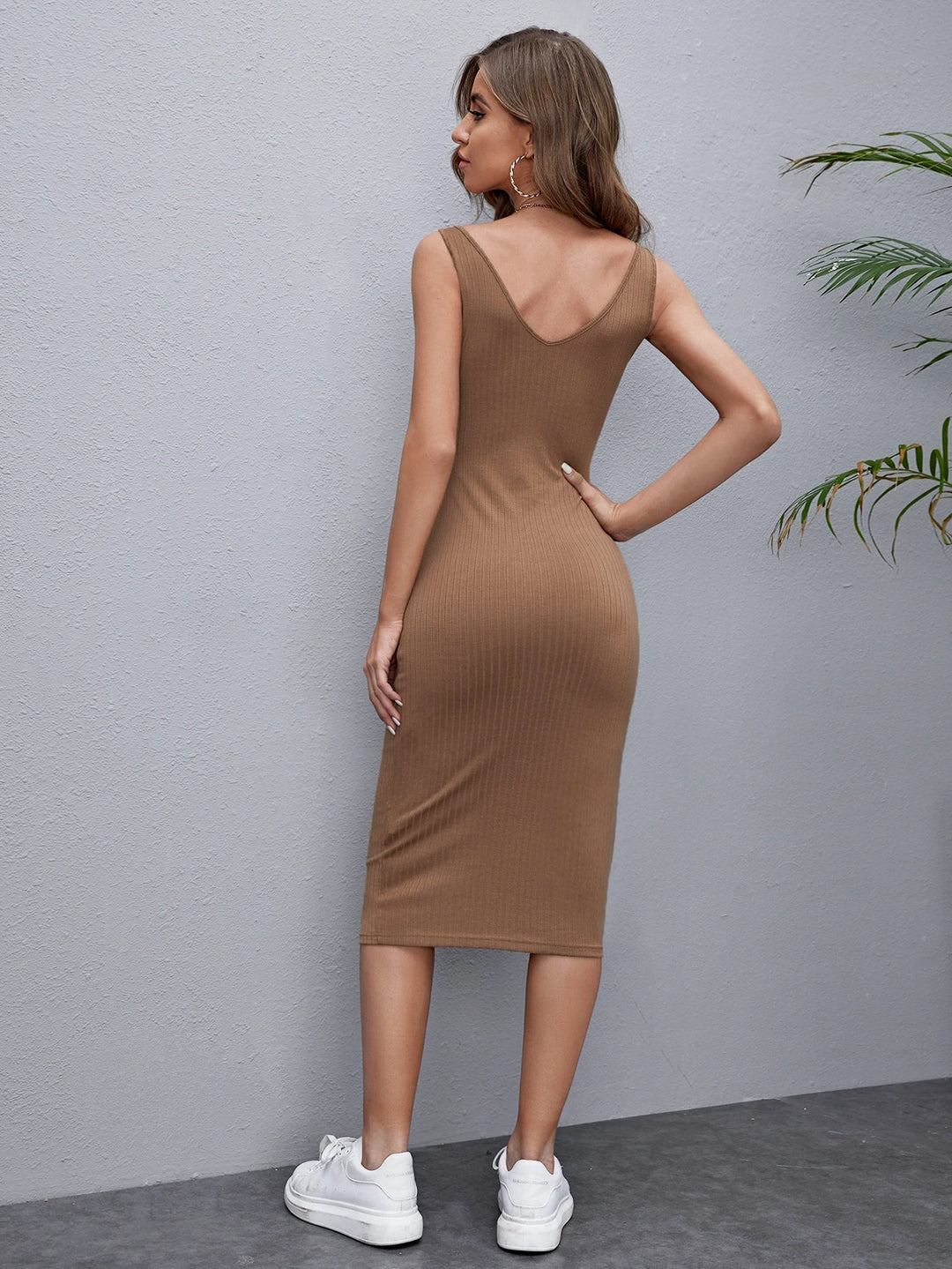 Rochie midi SHEIN, maro