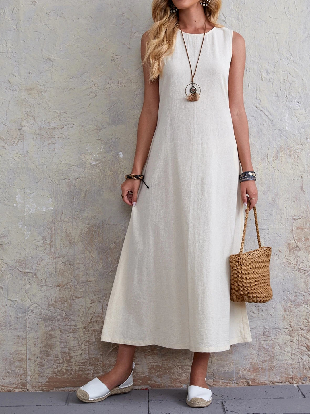 Rochie midi SHEIN, bej
