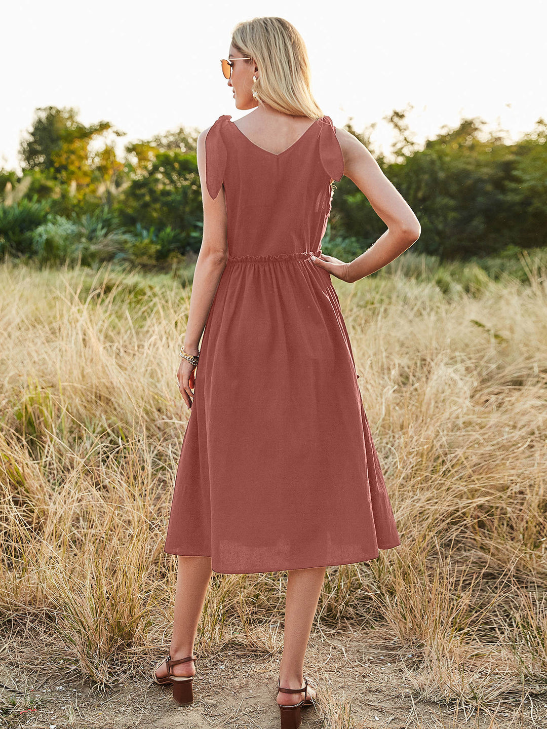 Rochie midi SHEIN, cărămiziu