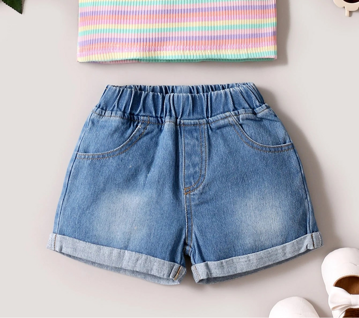Pantaloni scurți de blugi SHEIN, albastru