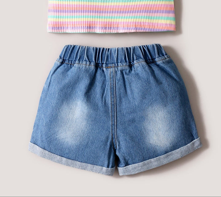 Pantaloni scurți de blugi SHEIN, albastru