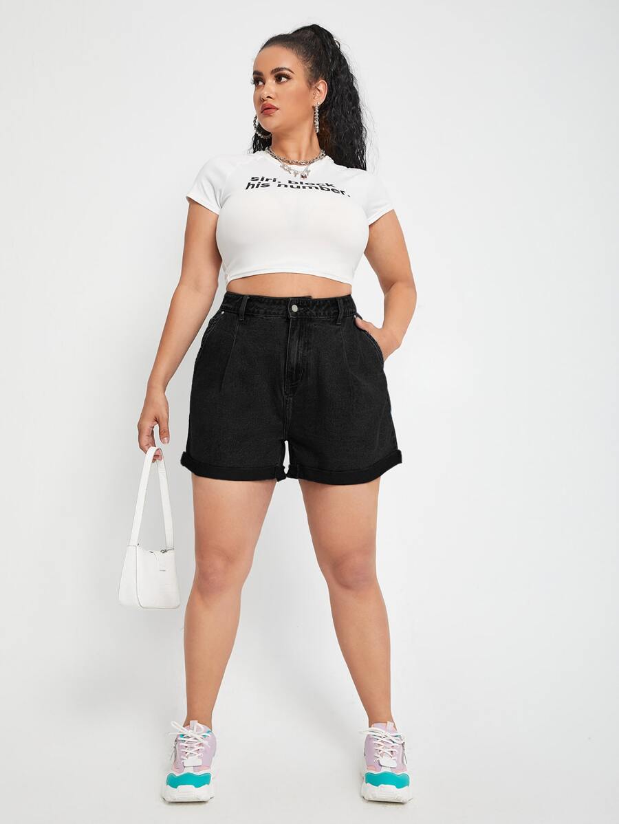 Pantaloni scurți SHEIN, negru