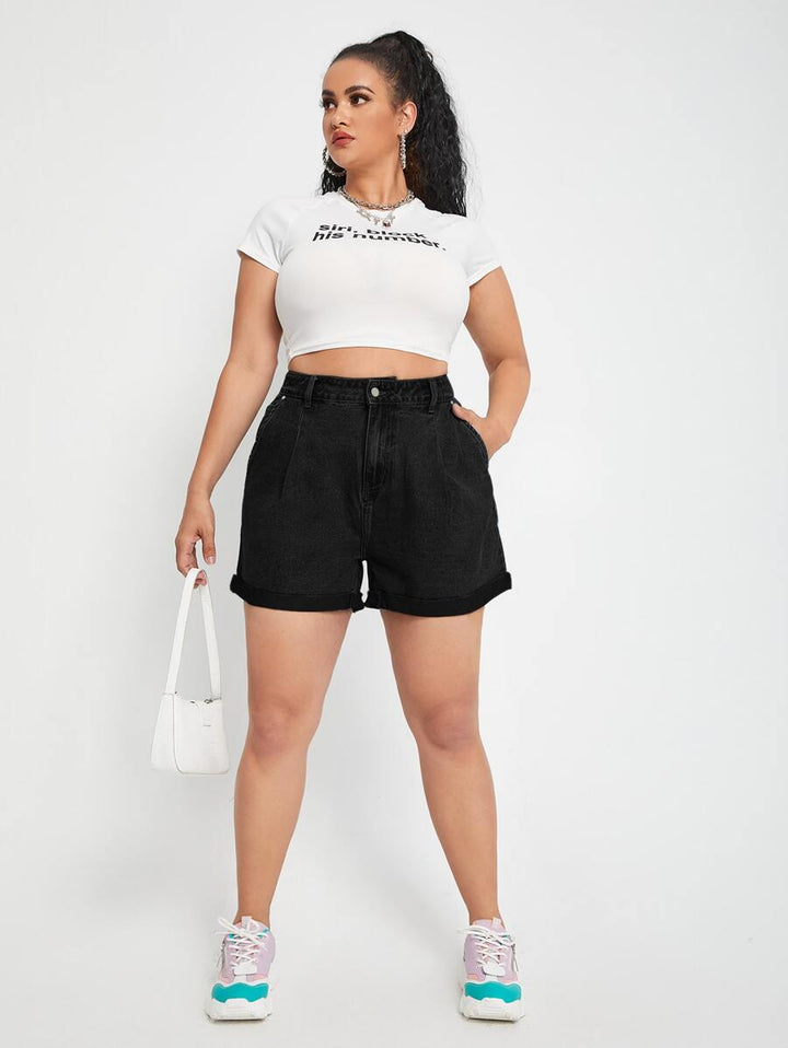 Pantaloni scurți SHEIN, negru
