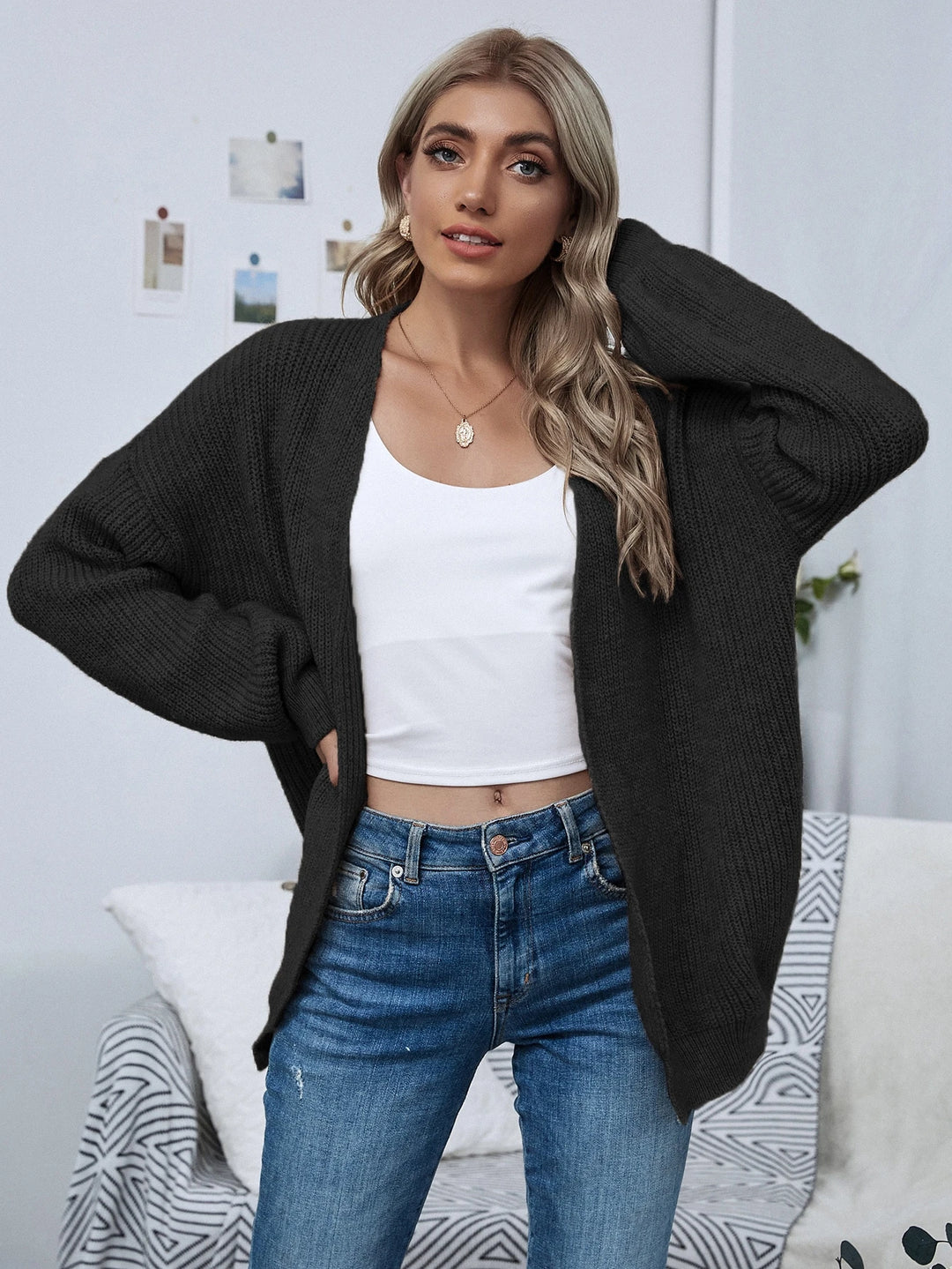 Cardigan SHEIN, negru