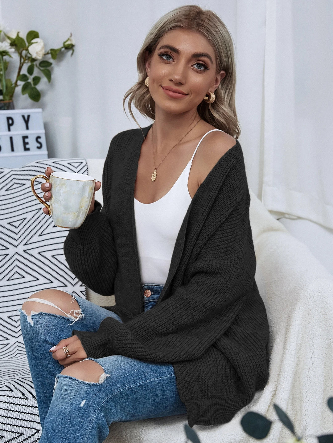 Cardigan SHEIN, negru
