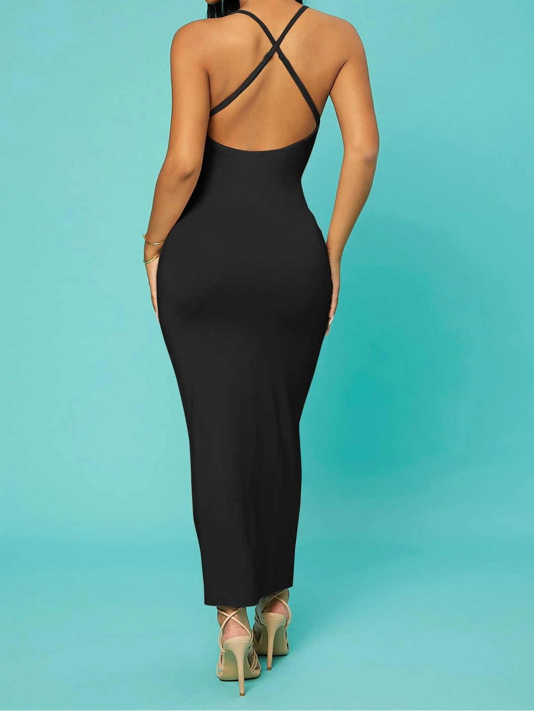 SHEIN maxi ruha, fekete