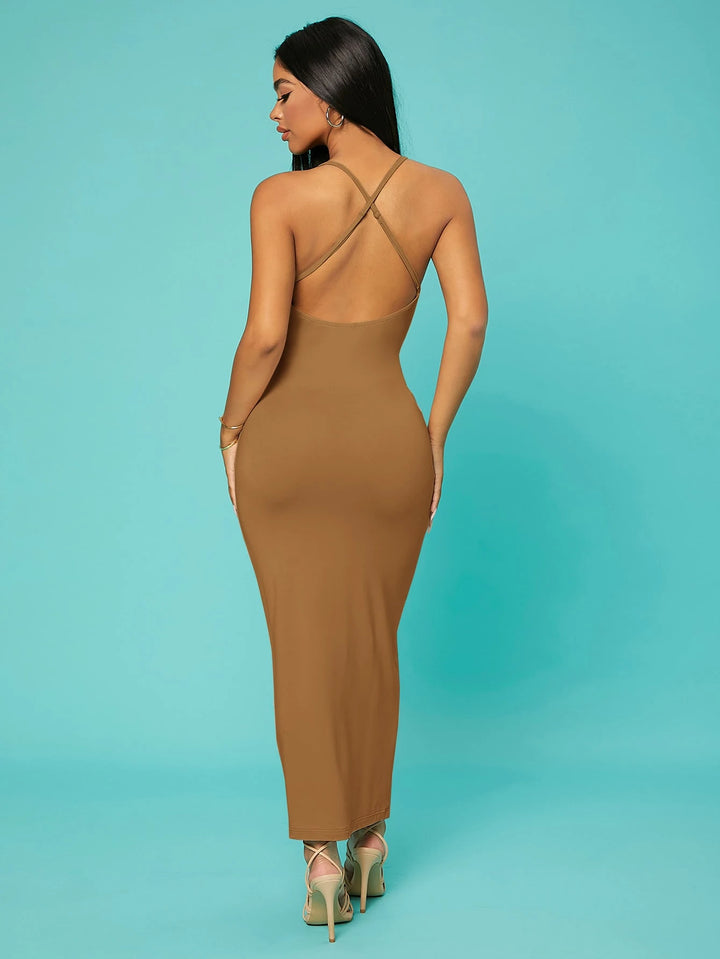 Rochie maxi SHEIN, maro