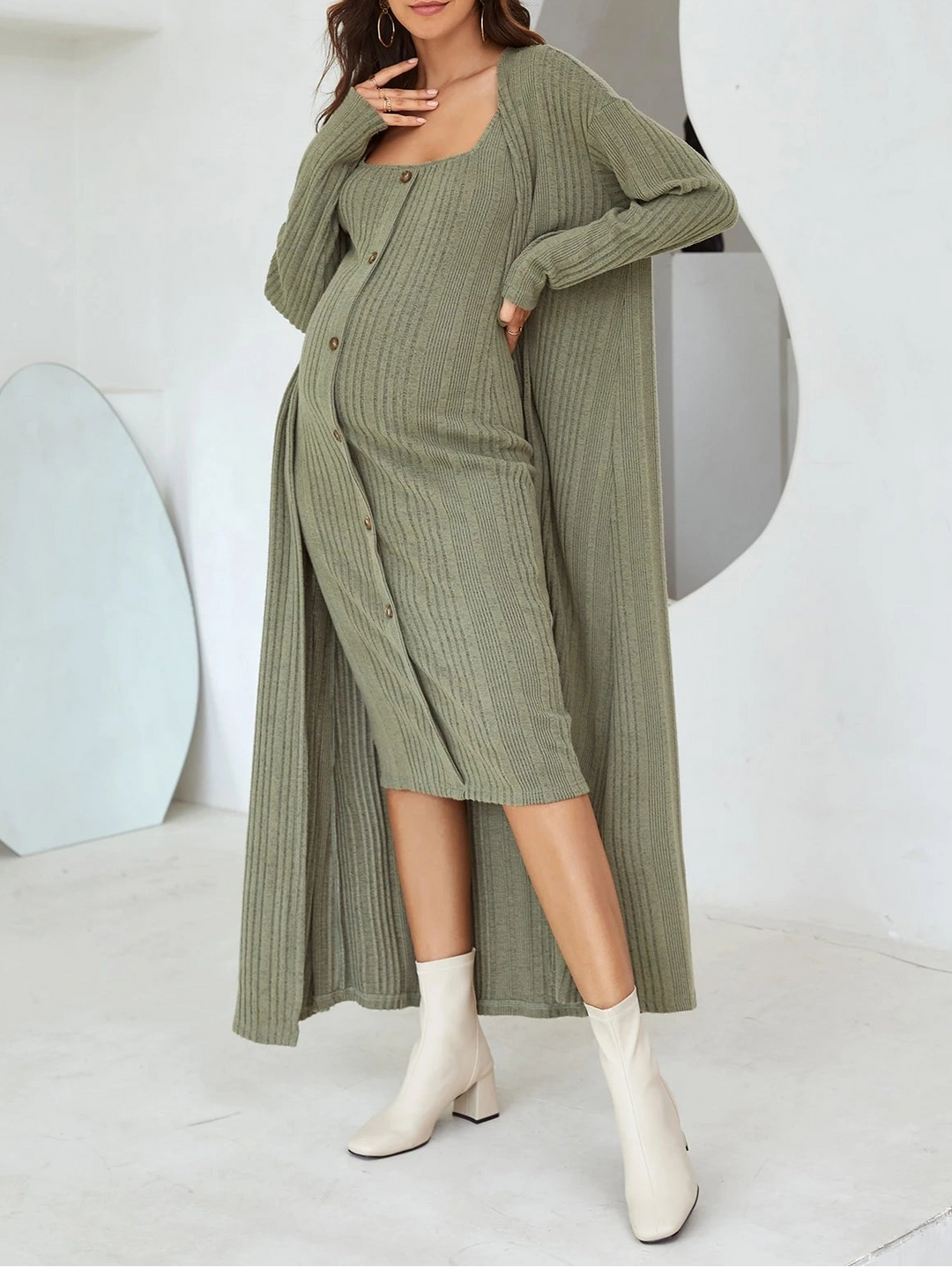 Rochie midi SHEIN, verde