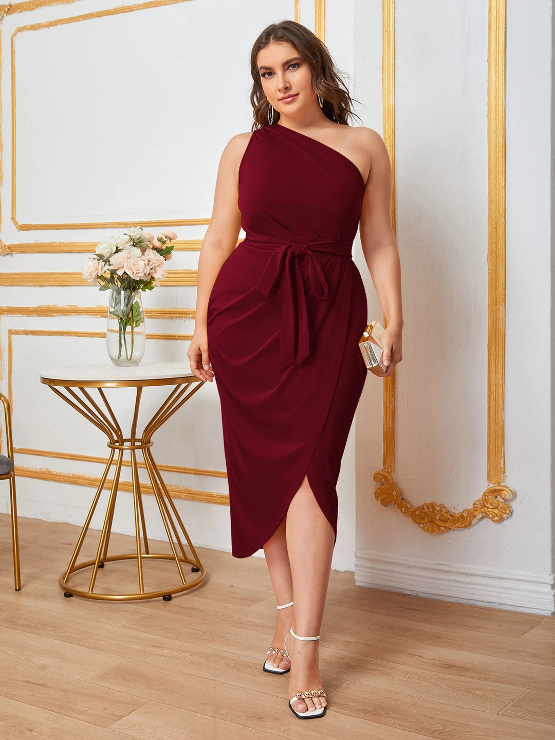 Rochie midi SHEIN, vișiniu