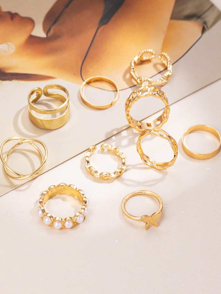 Set inele SHEIN, auriu
