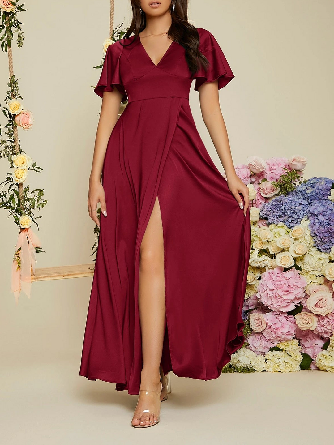 Rochie maxi SHEIN, vișiniu