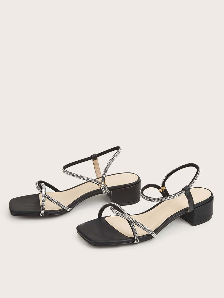 Sandale cu toc SHEIN, negru