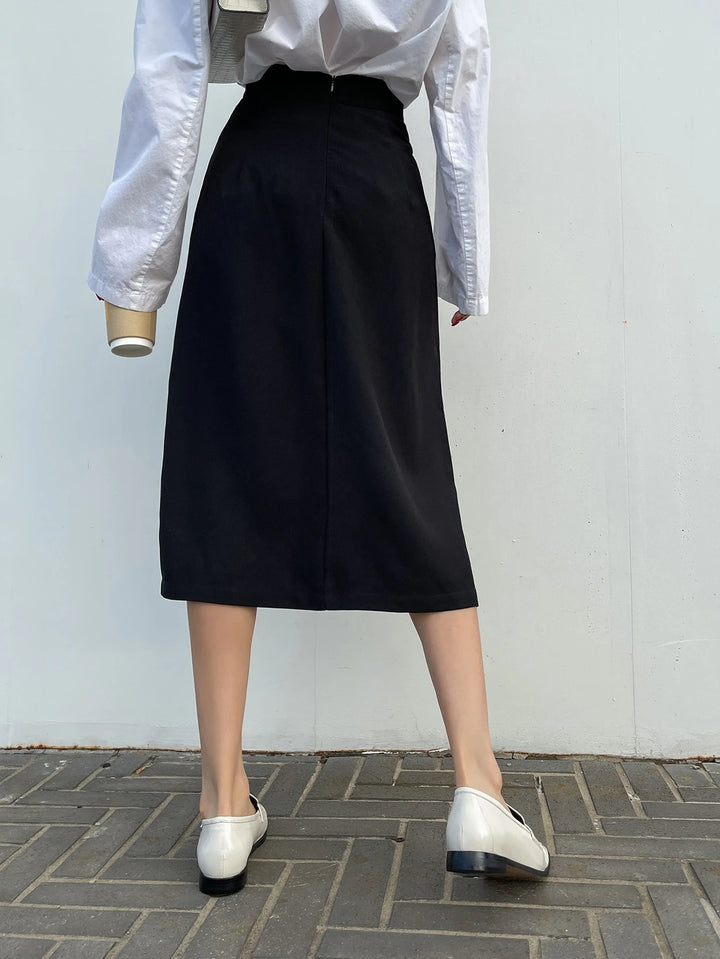 Shein midiszoknya, fekete