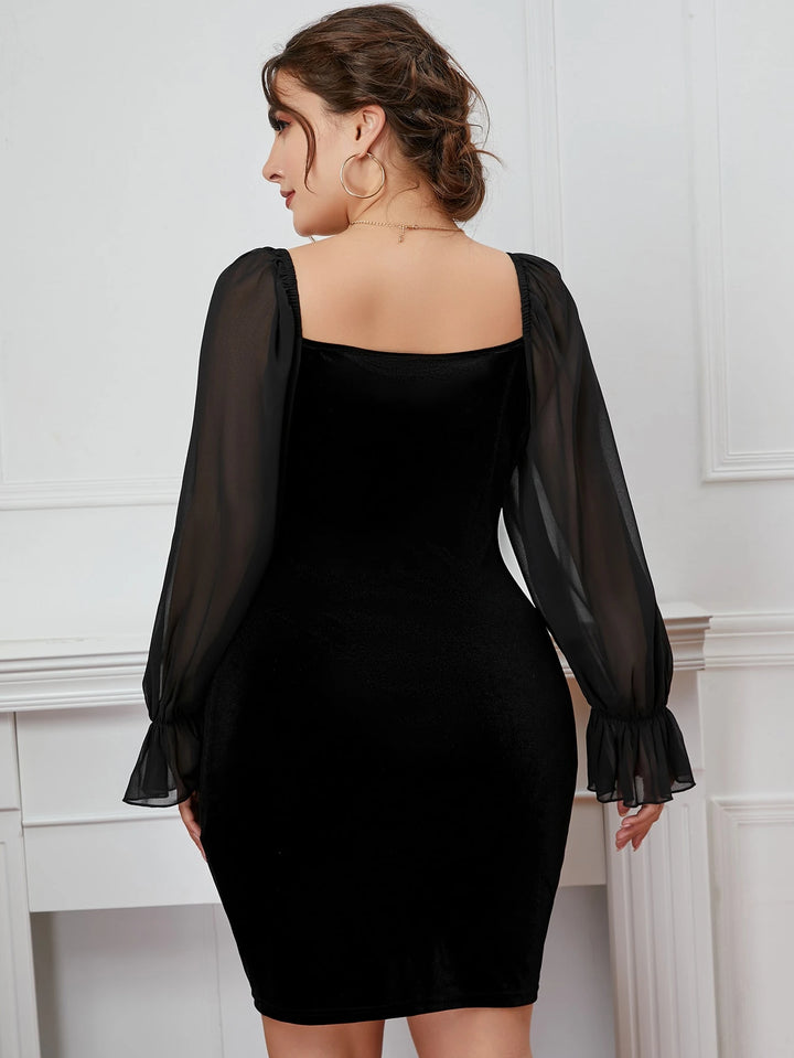 Shein Curve+ miniruha, fekete