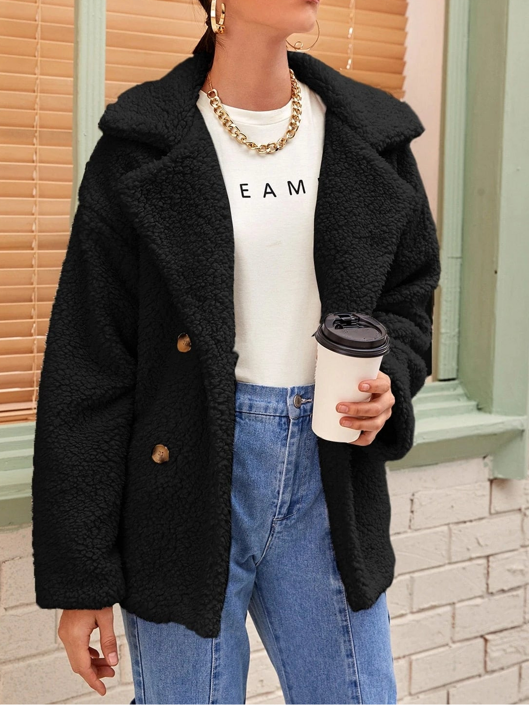 SHEIN Jacket, Black