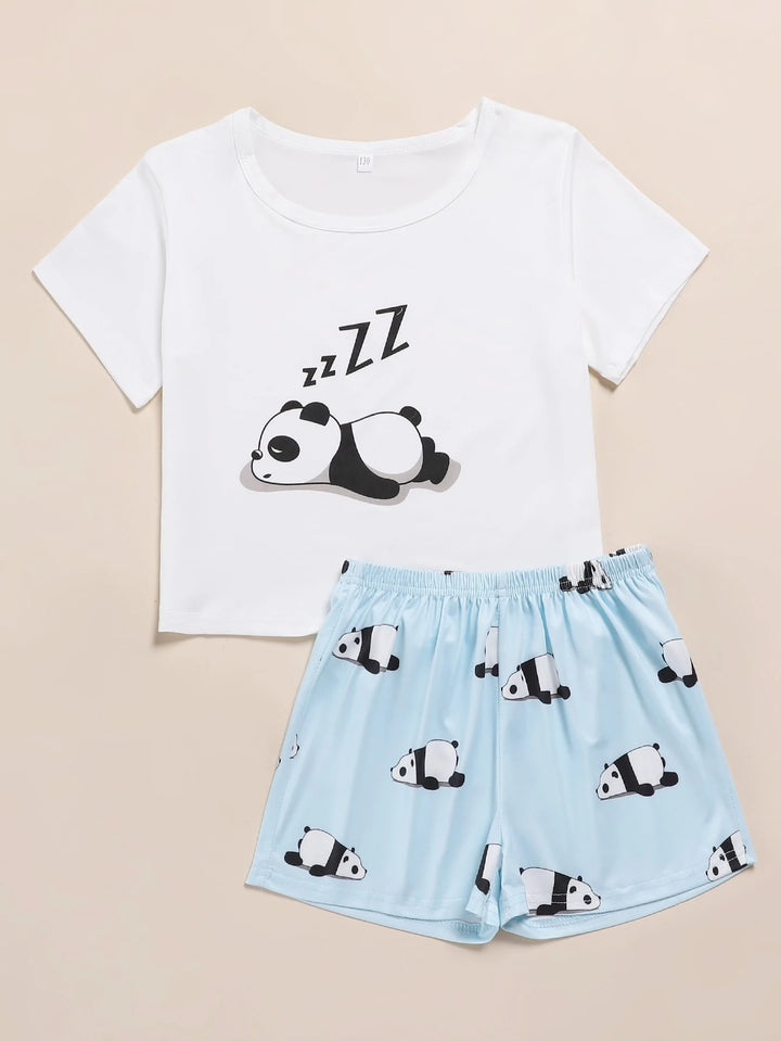 Compleu pijamale SHEIN, alb
