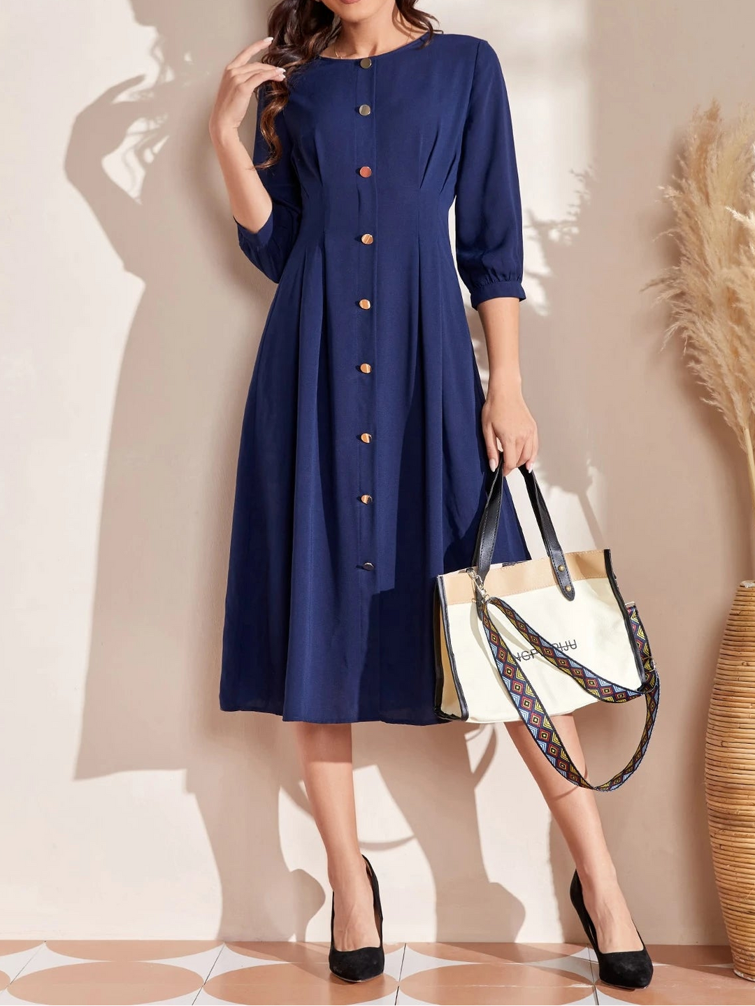 Rochie midi SHEIN, albastru
