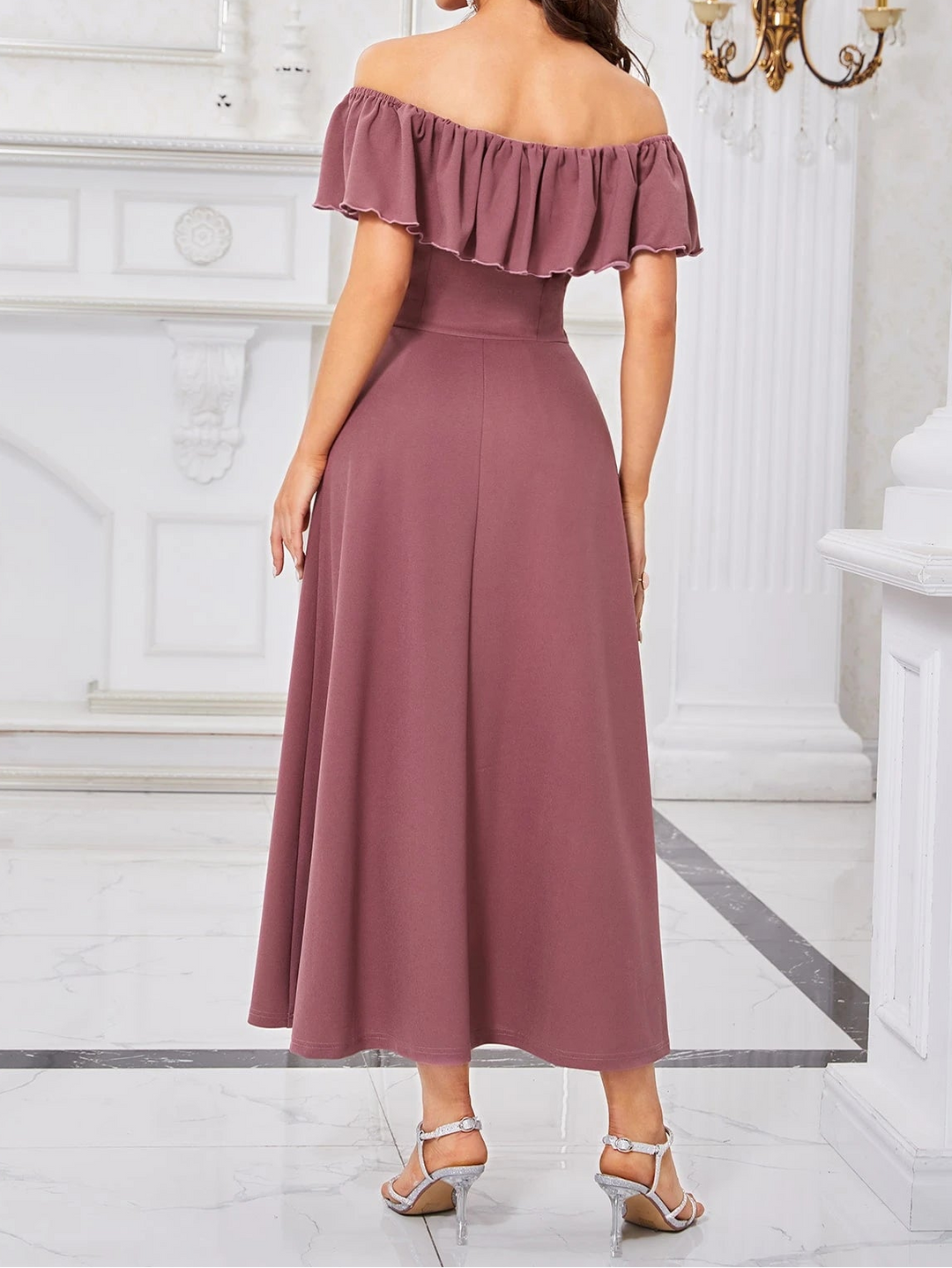 SHEIN maxi ruha, rózsaszín